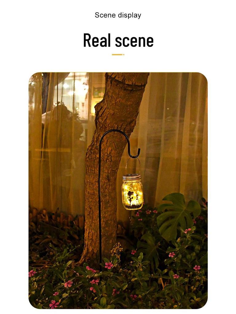 Iron Sheep Hook Garden Lamp Stand for Outdoor Decor
