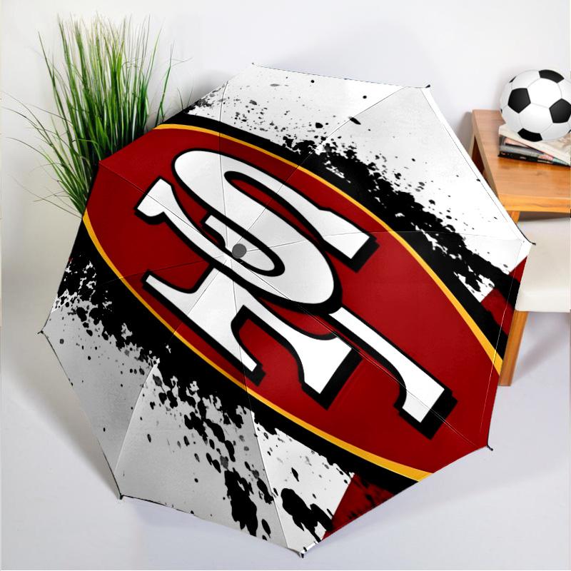 Vintage 49ers Football Umbrella 8-Frame for Travel, Camping, Casual Lightweight Portable Umbrella, Essential for Every Family Holidays Gift