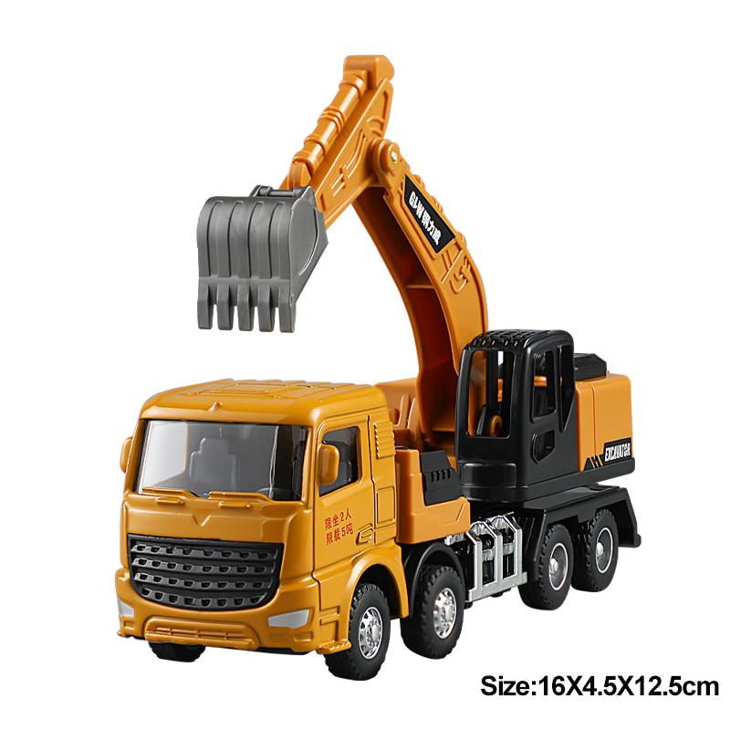 1:55 6 Styles Engineering Diecast Crane Excavator Truck Vehicle Construction Alloy+Plastic Inertial Model Toys for Children Boys