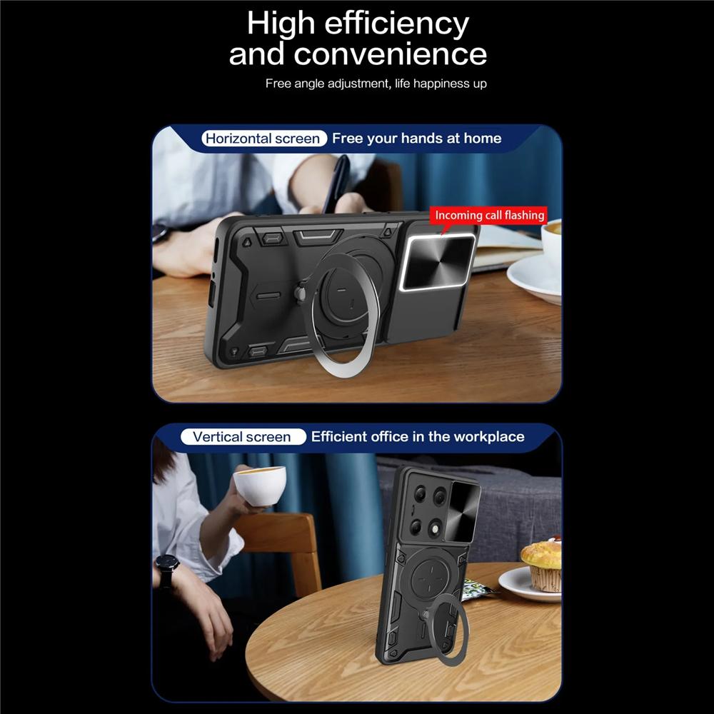 Slide Camera Magnetic Case For Xiaomi Note 13 10 11 Pro Plus 12S 11S 9T 9 Shockproof Matte Cases Redmi 13C 12C 12 10C