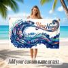 Fish Ocean Theme Beach Towel Personalized Custom Name & Text Soft Quick Dry Beach Towel for Swimming Travel