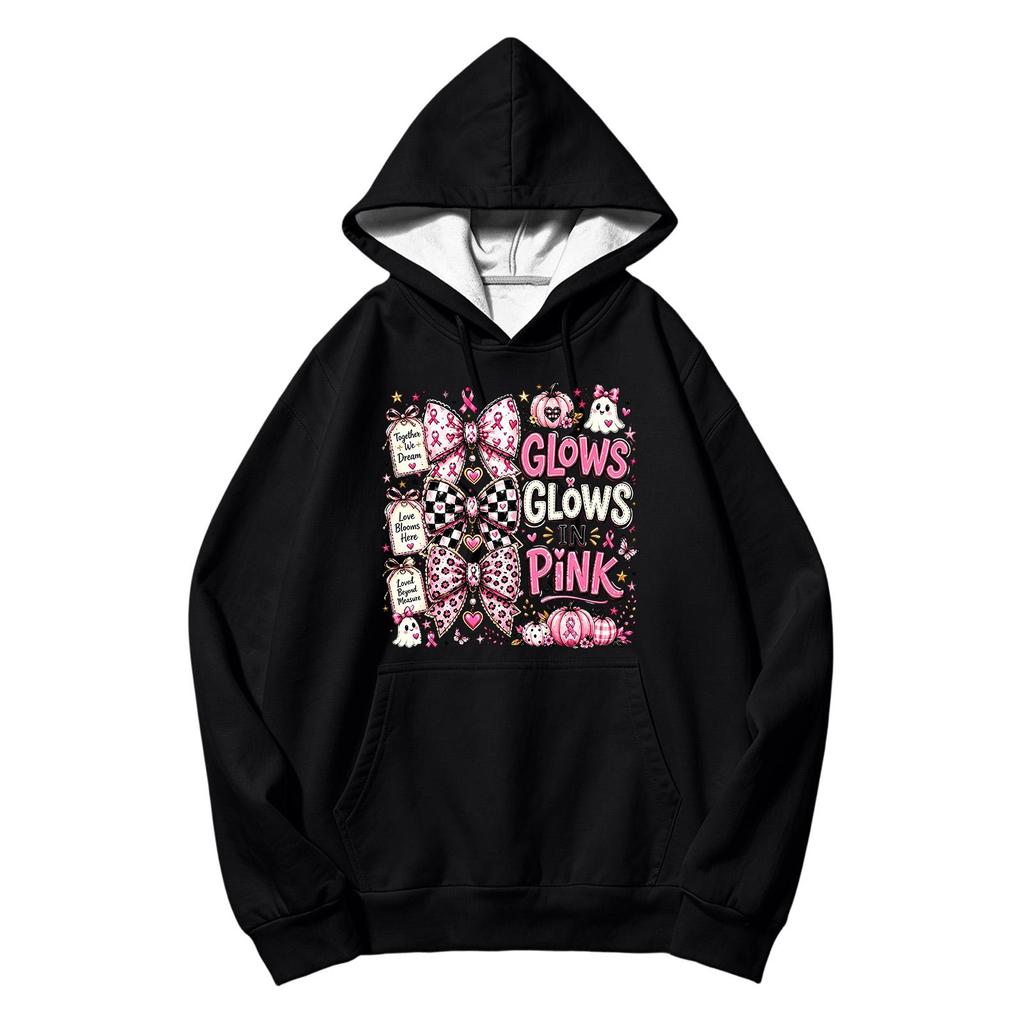 Unisex Printed Long Sleeve Casual Hoodie Sweatshirt with Pockets for Men and Women