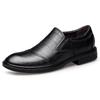 Autumn Slip-On Leather Dad Shoes for Men - Round Toe, Soft Bottom, Large Size Casual Footwear