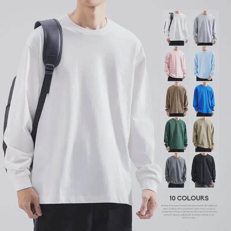 

Men s Loose Long-Sleeve Round-Neck White T-Shirt for Spring and Autumn XL (Recommended Weight: 150-170 jin)