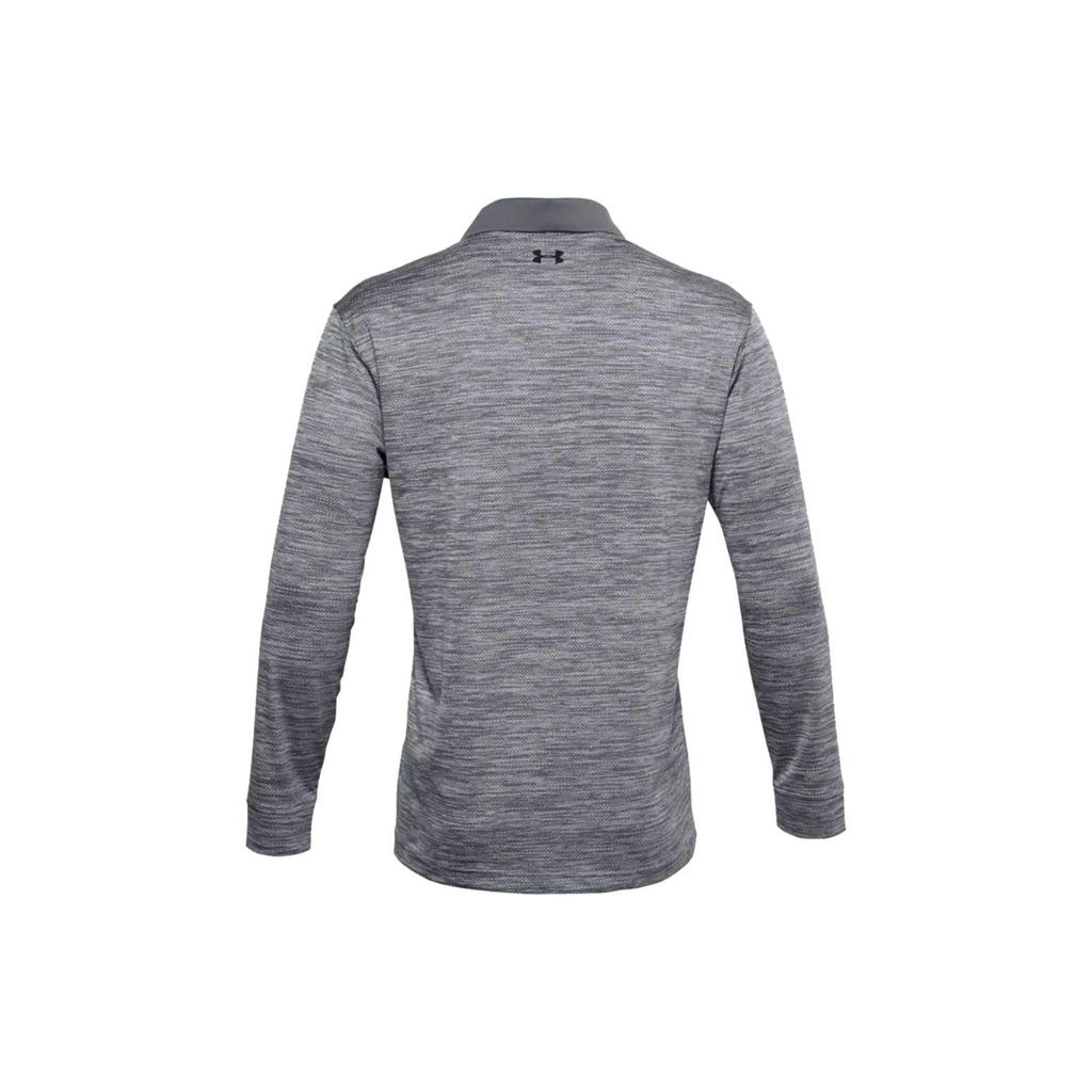 Under Armour Logo Print Square Neck Long Sleeve Polo Shirt Herren Polohemden Grau 1361610-035
