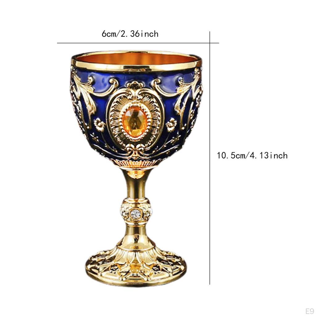 Embossed Water Goblet Drinking Cup Collection Reusable Tableware Metal Mini for Holiday Party