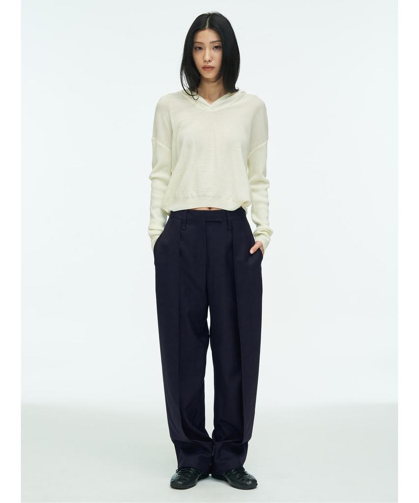 Anggae Cuffed Curved Pants Navy