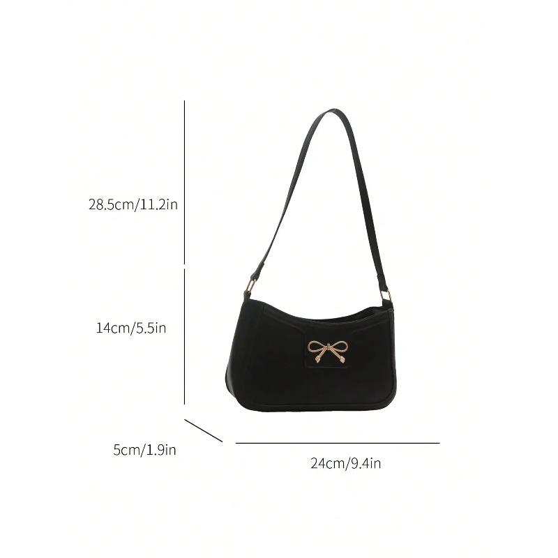 Women Handbag, New Autumn/Winter Commuting Shoulder Under-Arm Bag, Korean Fashi Crossbody Bag with Bow Decorati