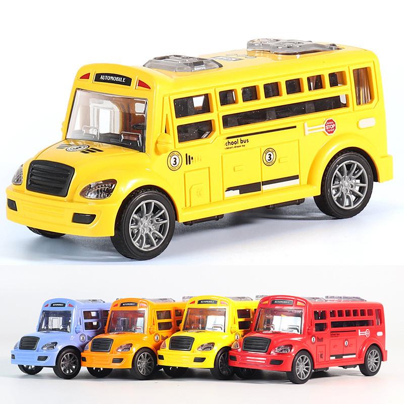 Bus Model School Toy Inertia Pull Back Mini Racing Car Children Educational Gift