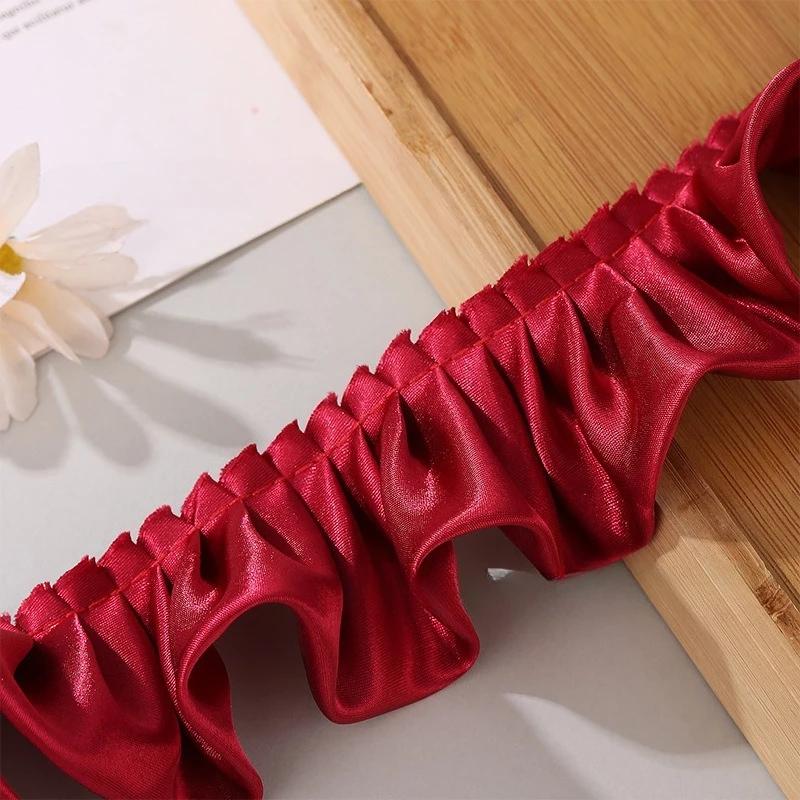 30meter Double Satin Wavy Ribbon leaf 55MM Chroma Colorful Skirt Lace Bows DIY Handmade Hair Accessories Gown Material