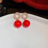 Silver Needle Zircon Star Flower Tassel Stud Earrings - Elegant and Fashionable Women's Accessory