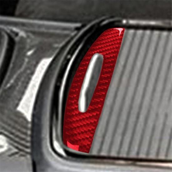 For 2015+ Chrysler 300 Red Carbon Fiber Floor Console Cupholder Pull Cover Trim