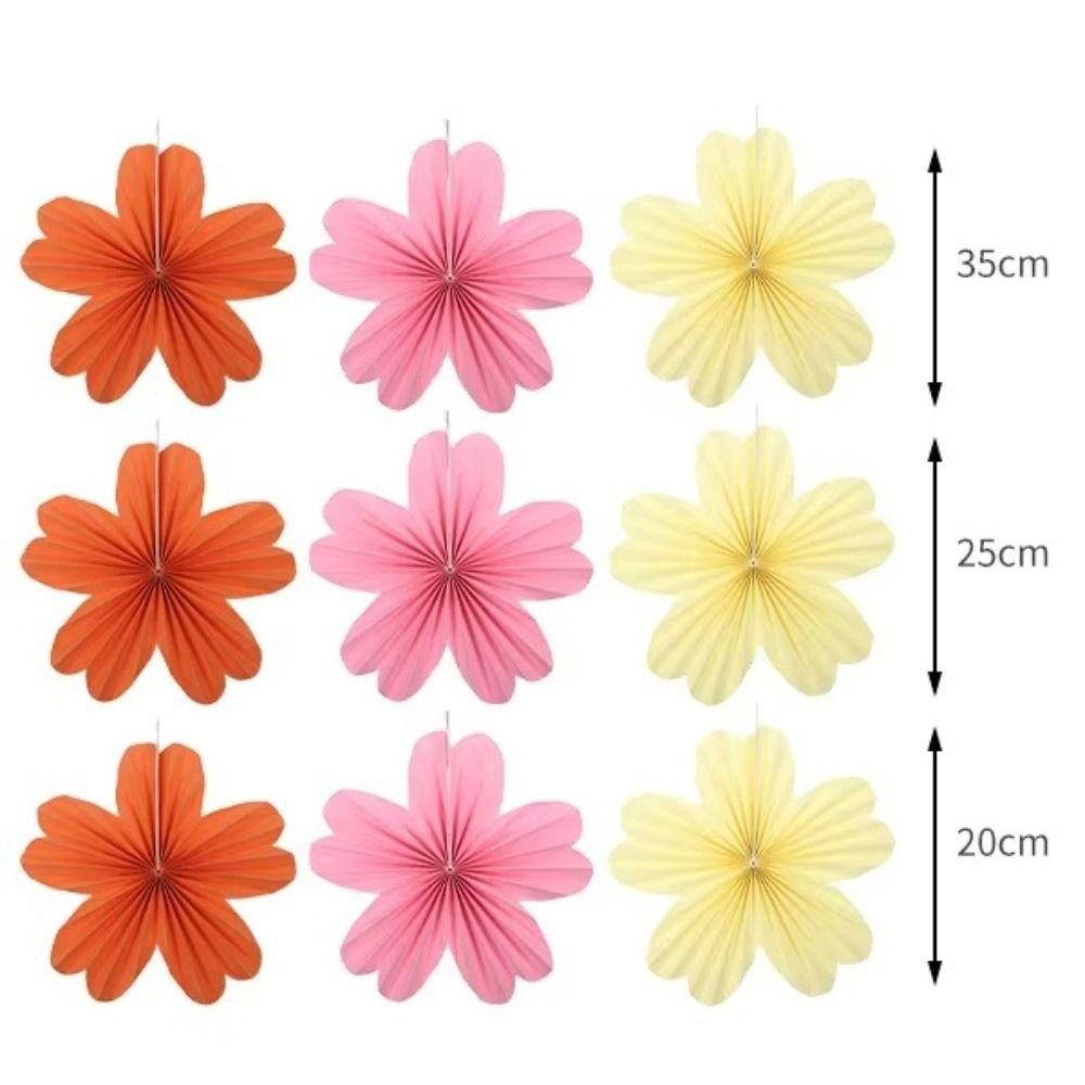 9Pcs/Set DIY Paper Fans Macaron Backdrops Decoration New Wall Hanging Banner  Classroom Background