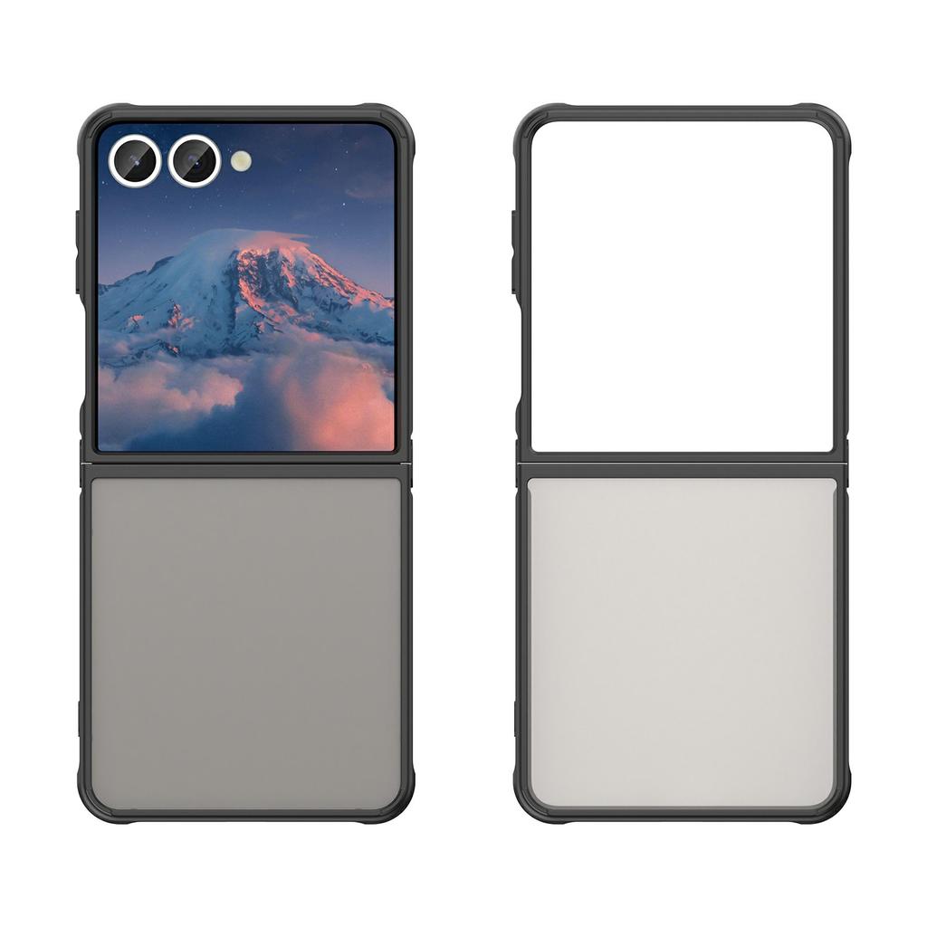 For Samsung Galaxy Z Flip7 5G Case Drop Proof Airbags Frosted Translucent PC+TPU Phone Back Cover