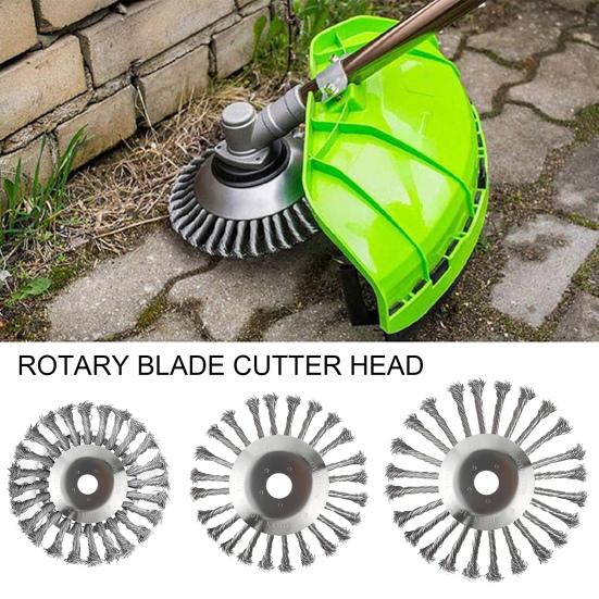 

Steel Wire Rotary Brush Cutter Trimmer Head Rustproof Polished Surface Universal Replacement Blade Cutter Head