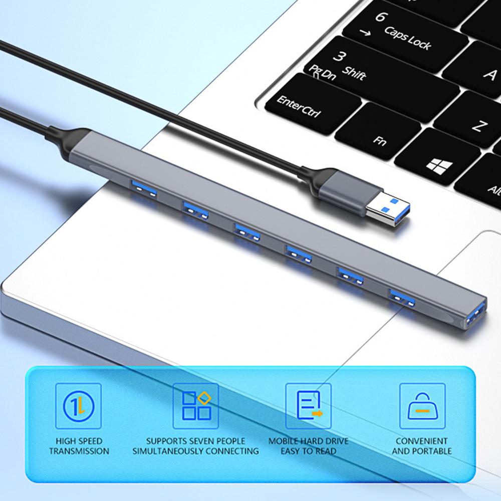 

ADS-303A 7-Port USB Adapter Data Transmission USB 3.0/2.0 Hub Expansion Dock Station Converter As Shown A