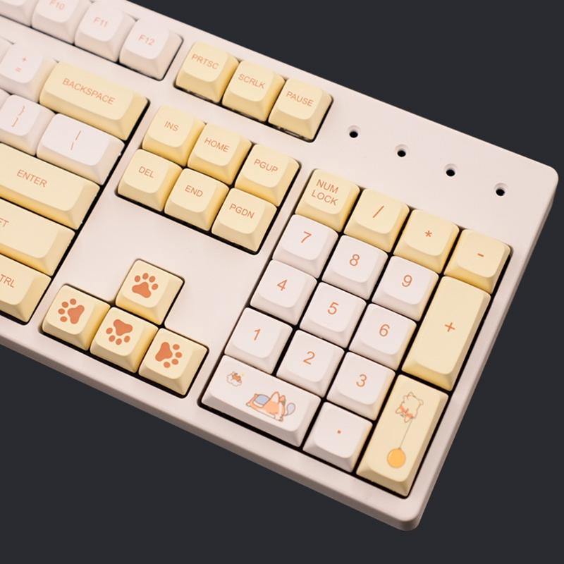 138 Keys PBT Keycaps DA Profile DYE SUB Personalized Cute Corgi Theme Keycap For  MX H Mechanical Keyboard