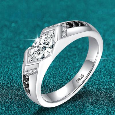 D Farge Marquise Cut Moissanite Ring For Kvinner Menn Lab Diamantringer s925 Sølv Forlovelsesringer Fine Smykker