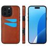 Luxury High-end Leather Case for iPhone 16 Pro Max 16E 15 Plus 14 Pro 13 12 11 XS XR X 7 8 Card Slot Holder Mobile Phone Cover