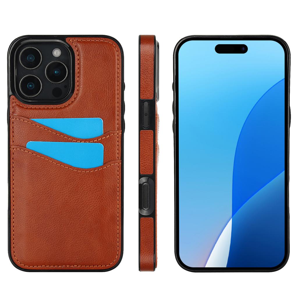 Luxury High-end Leather Case for iPhone 16 Pro Max 16E 15 Plus 14 Pro 13 12 11 XS XR X 7 8 Card Slot Holder Mobile Phone Cover