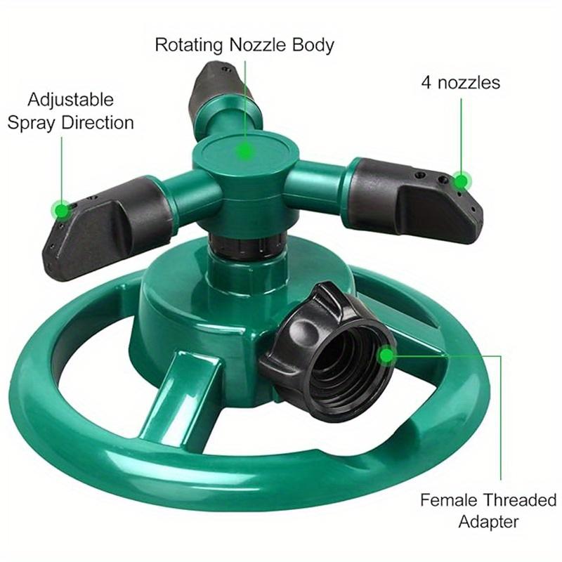 360 Degree Rotating Sprinkler, Courtyard Lawn Small Disc Sprinkler, Three Pronged Rotatable Plastic Large-area Sprinkler