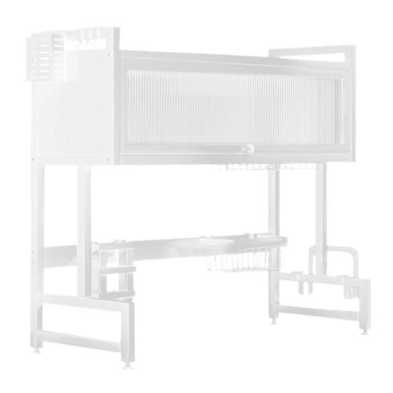 

Kitchen Dish Drying Rack with Storage Basket Cutting Board Holder Large Capacity M белый