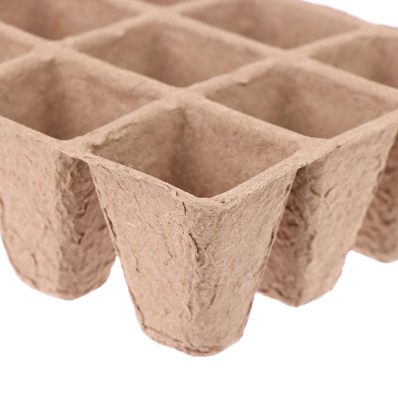 5 bucăți tavă de pepinieră cu 12 găuri, pulpă biodegradabilă pentru grădinărit, tavă de semănat, plantator de semințe, instrumente pentru sistem de creștere hidroponică