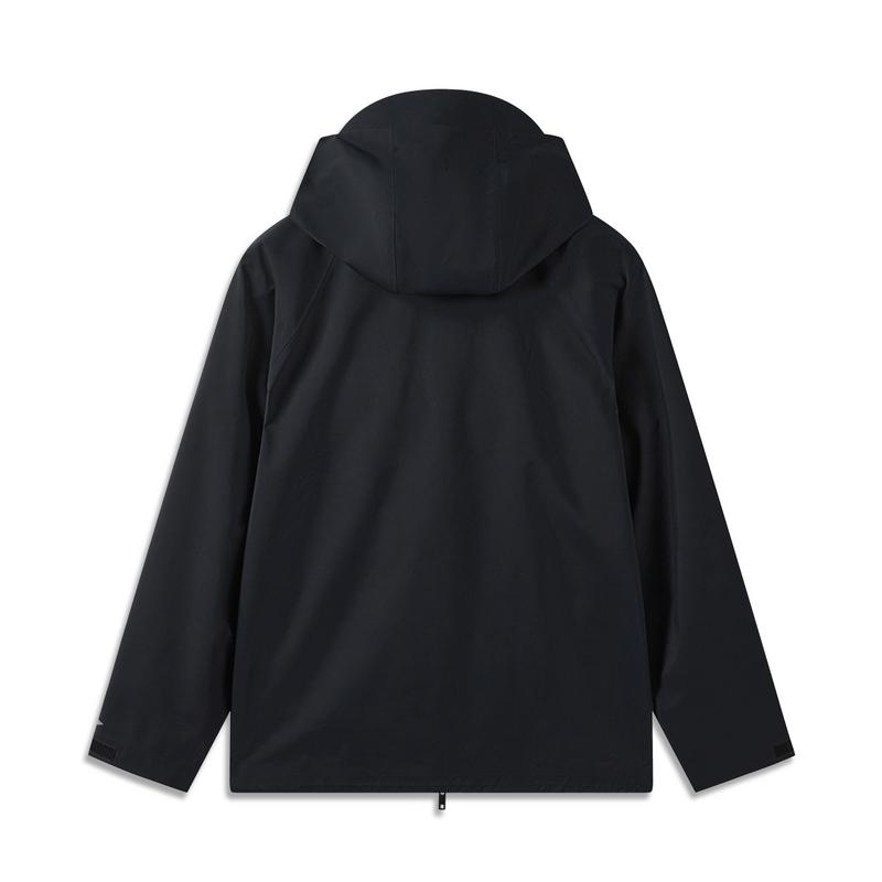 Li Ning CF Protection Series Windproof Outdoor Hiking Hard Shell Jacket Unisex Jackets Black AEMU049-2