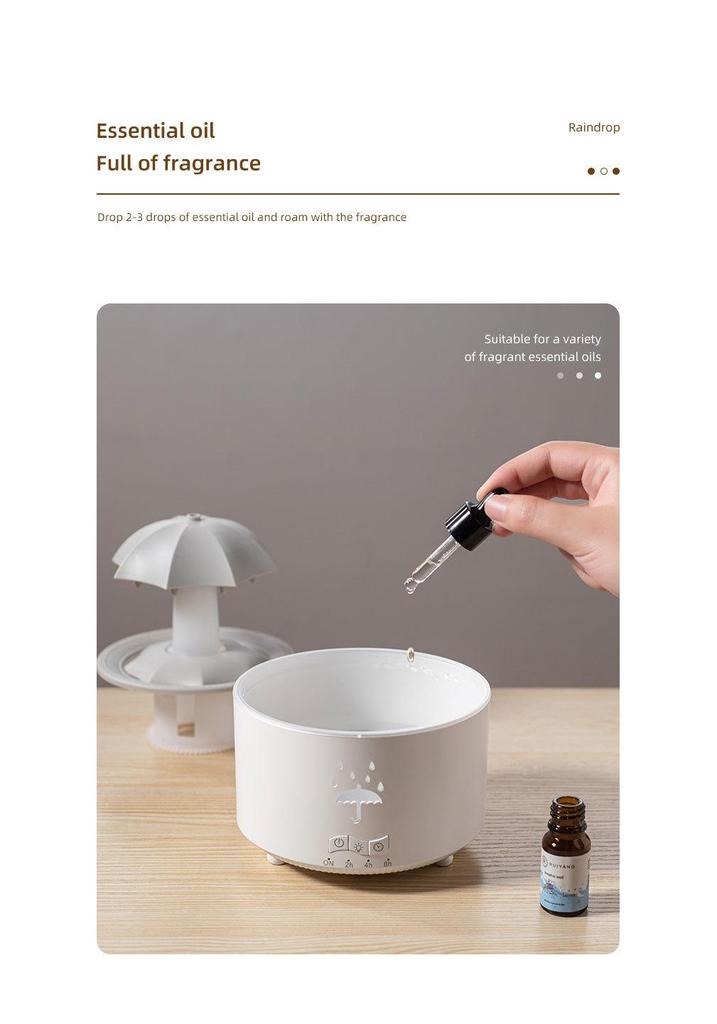 Rotating Water Drop Aroma Diffuser with Seven-Color Light and Large Mist Output