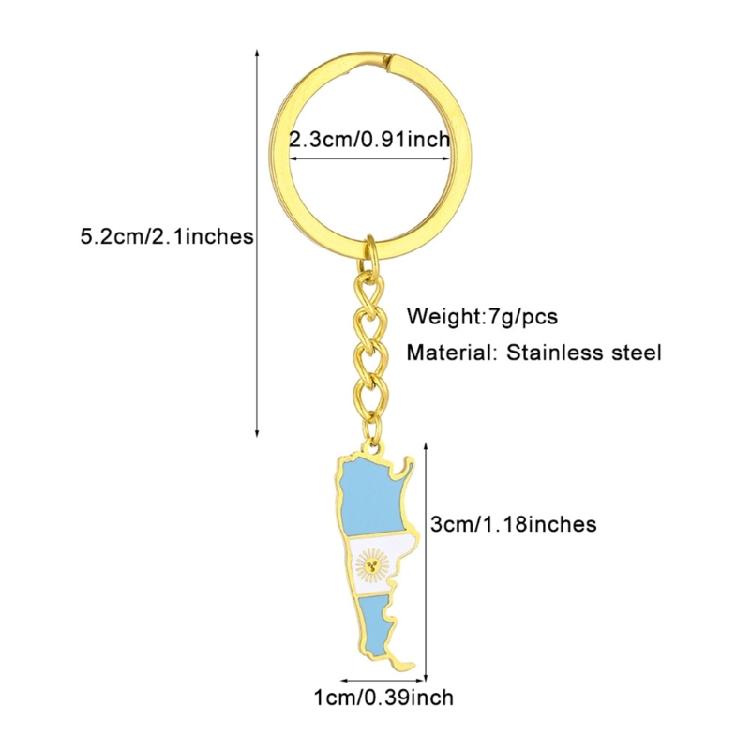 Argentina Border Line Map Flag Keychain Charm Pendant Keyring for Women Men