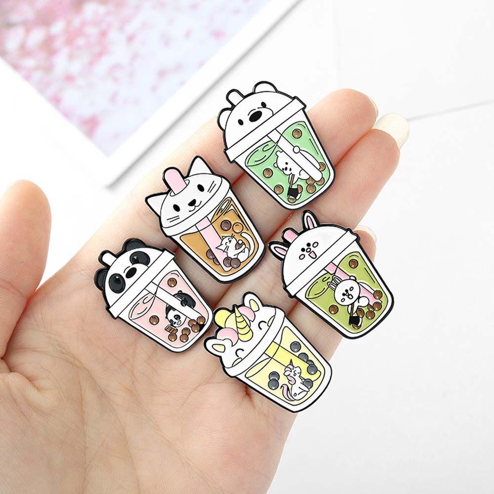 

Pin Milk Tea Bear Jewelry Accessories Lapel Brooch Milk Tea Pet Brooch Enamel Pin Brooches Pin