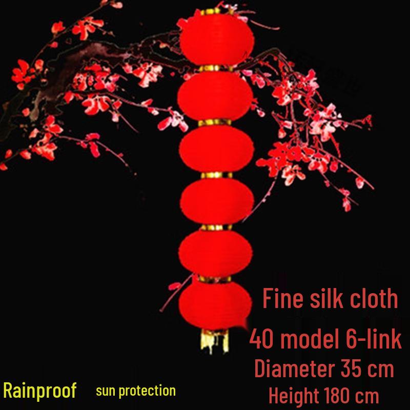 Outdoor Red Silk Lantern String