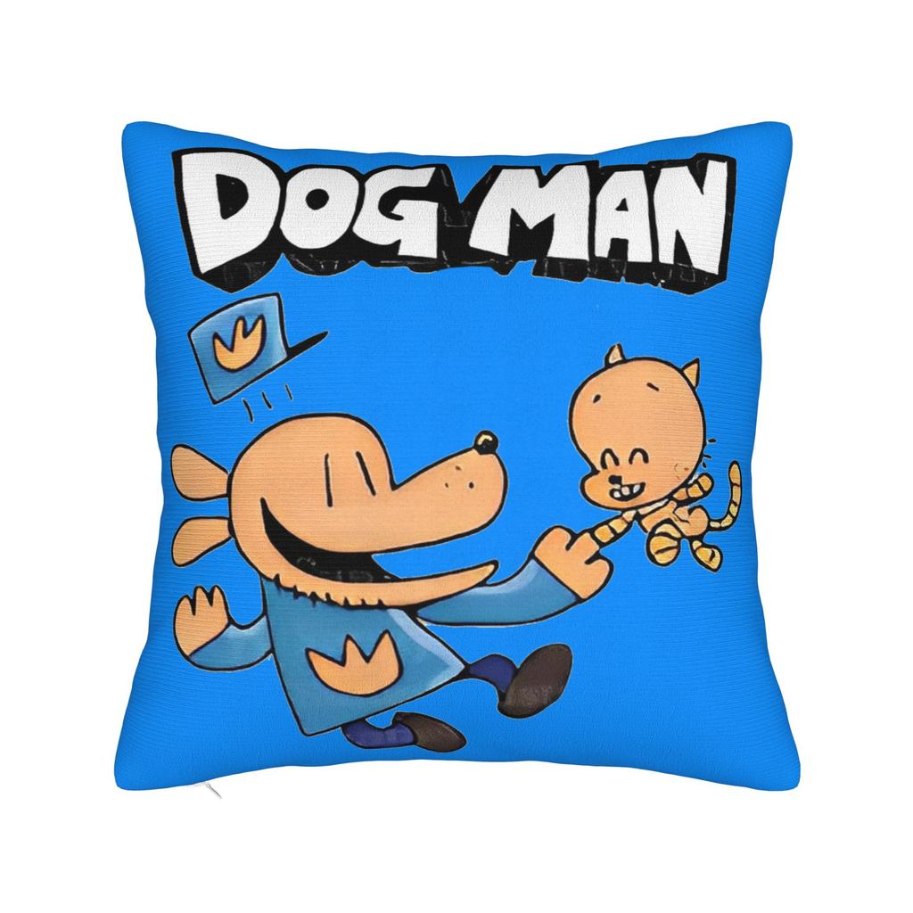 Dog Man Dogman Movie Comic Square Pillow Cases Cartoon Cushion Cover Creative Zippered Decorative Pillowcase for Sofa 40x40cm