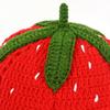 Hand crocheted knitted hat women's autumn and winter sweet and cute strawberry bucket hat ruffle edge pullover wool hat