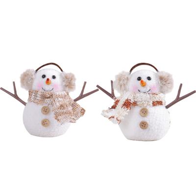 2pcs Enchanting Illuminated Mini Snowman Ornament for Christmas Home Decor