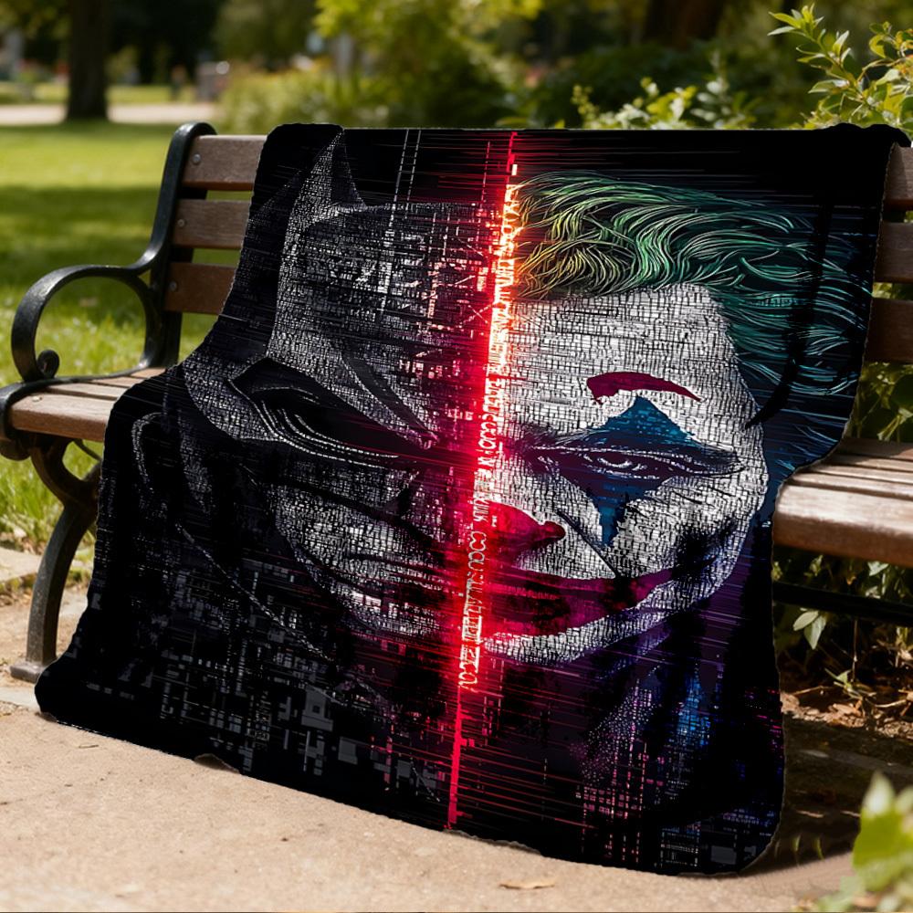 1pc Batman, Joker Outdoor Flannel Throw Blanket Soft, Lightweight & Warm for Sofa, Office