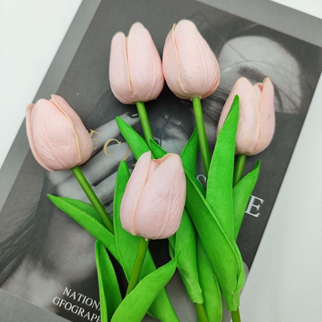 Simulated Tulip Home Decoration PU Feel, Simulated Flowers, Fake Flowers, Flower Arrangement for Landscaping