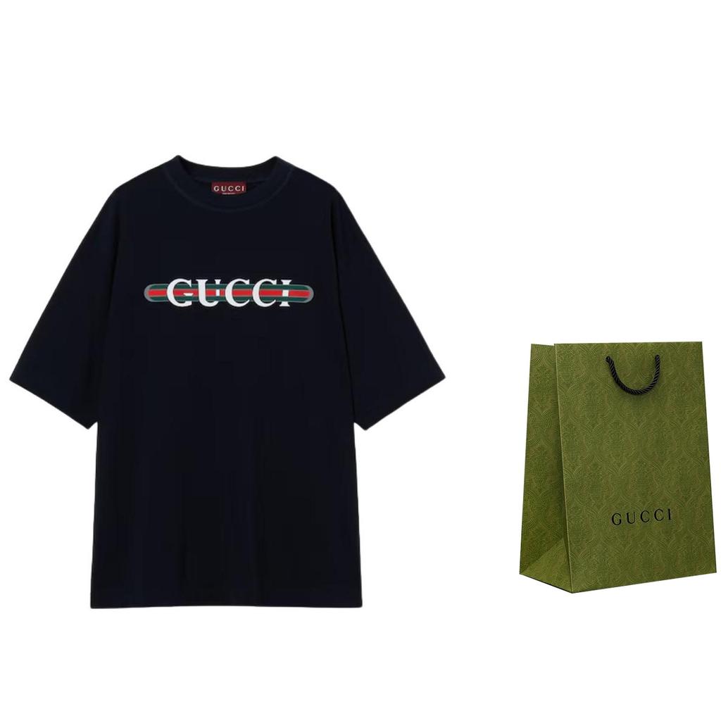 Gucci Logo Printed Jersey T Shirt Men's 784361-XJGTE-4804