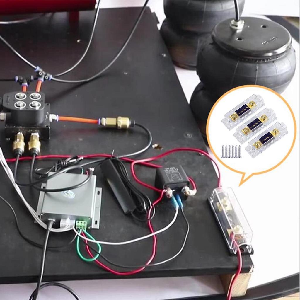 Copuhgima 3pcs ANL Fuse Holder Bolt-On Fuse Car Fuse Holder Fusible Link with Fuse 80A Fuse AMP