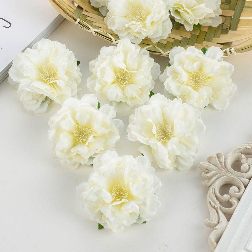 50/80pcs Artificial Silk Peony Flower Diy gift hairpin Home Party Wedding bridal bouquet wreath Decoration Outdoor Garden arch