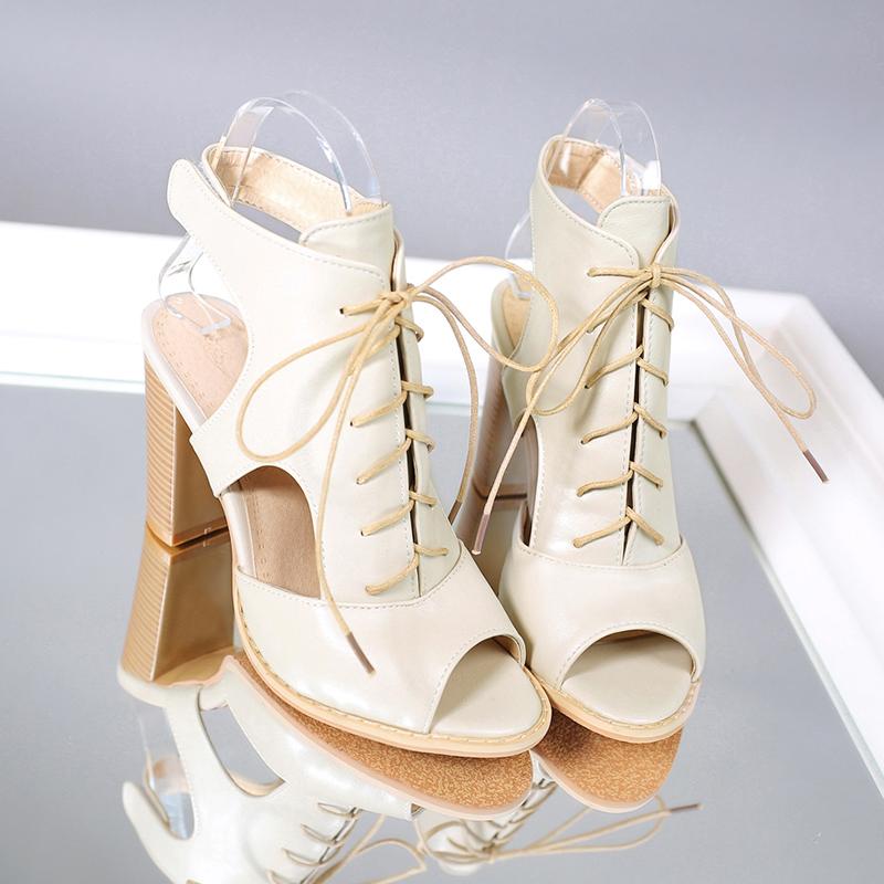 Women's high-heeled sandals summer new thick-heeled fish mouth shoes large-size Roman sandals