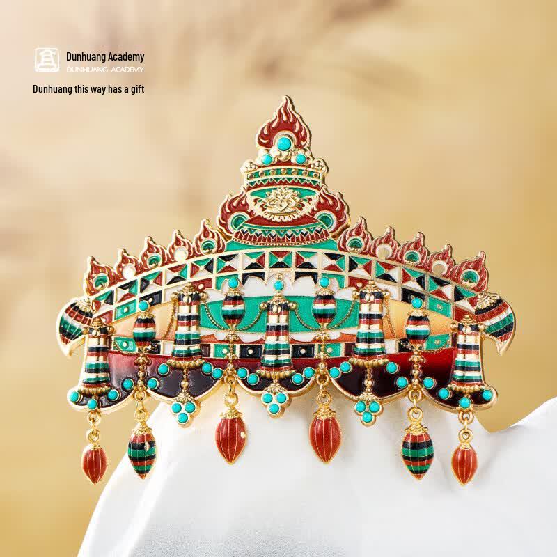 Dunhuang Lotus Pearl Canopy Refrigerator Magnet