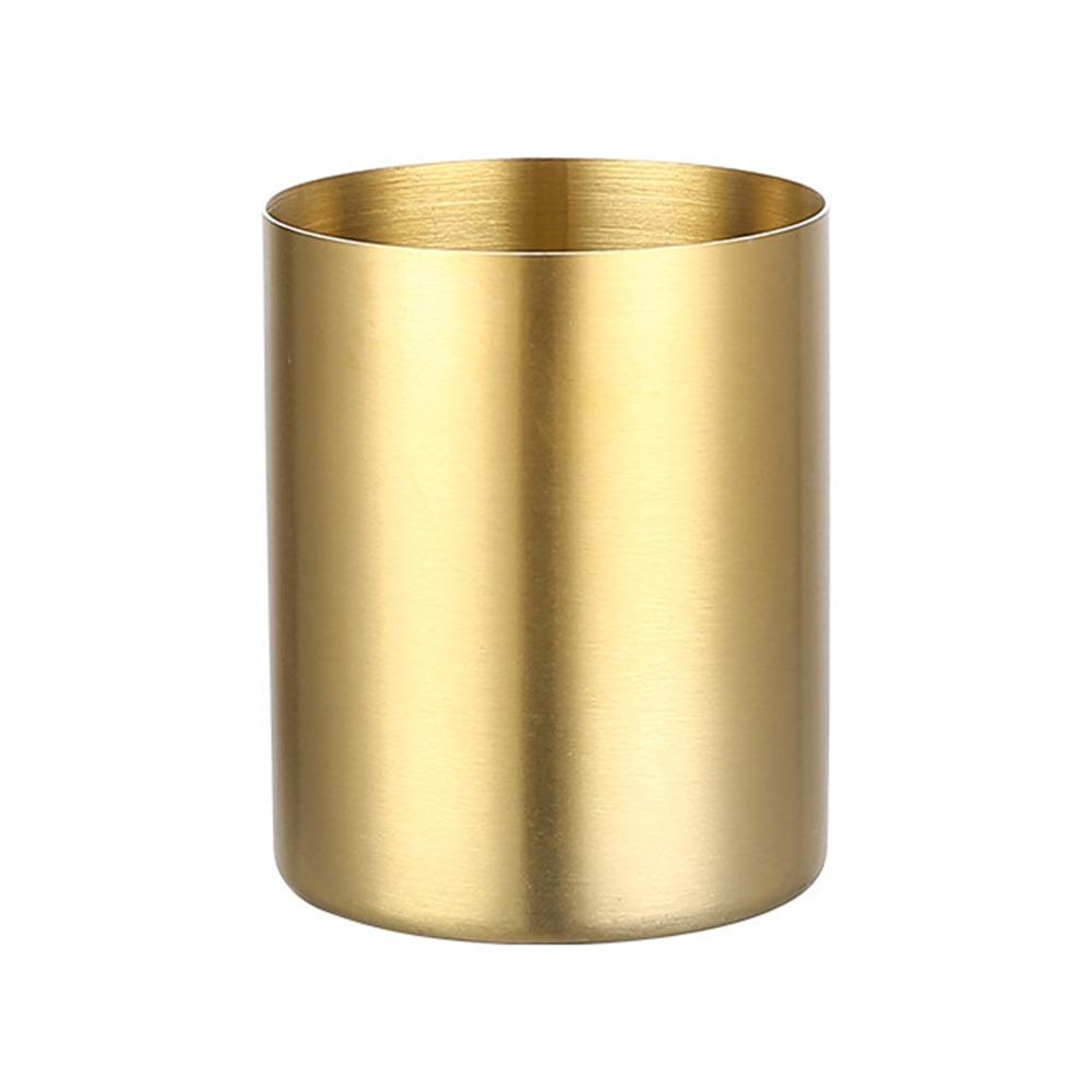 1pcs Thickened Pen Container Stainless Steel Stationery Storage Bucket Simple Pen Holder  Students