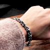 Punk Rock Vintage Oxidized Black Keel Chain Link Men Bracelet Punk Metal Motorcycle Bracelets Male Jewelry