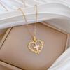 Stainless Steel Chain Necklaces for Women Creative Love Heart with Cross Pendant Necklace Cool Fashion Jewelry Accessories Gifts