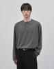 WORK ON BODY OFF Rested Semi-Overfit Henley Neck Knit [Charcoal]