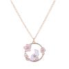 Romantic Lovely Rabbit Cat Cherry Blossom Necklace Necklaces Jewelry for Women 2026 Free Shipping the Neck Chain Chains Pendant