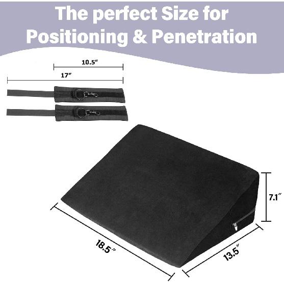 MISSTU Sex Furniture Adult Sex Toys Sex Pillow for Adults with Handcuffs Firm Density Foam Positioning Cushion Sex Restraints Cuffs Set Erotic Games