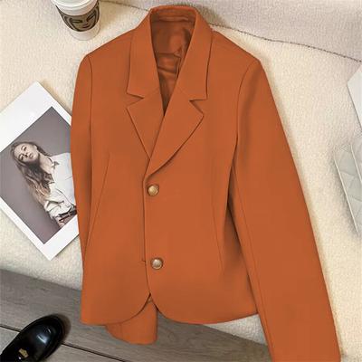 Solid Long Sleeve Blazer Suit Short Jacket with Feminine Formal Slimming Casual Blazers Top for Women