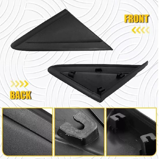 1 Pair Car Rearview Triangle Molding Cover Trim for Ford Escape 2013 2014 2015 2016 2017 2018 2019 (1 Pair)